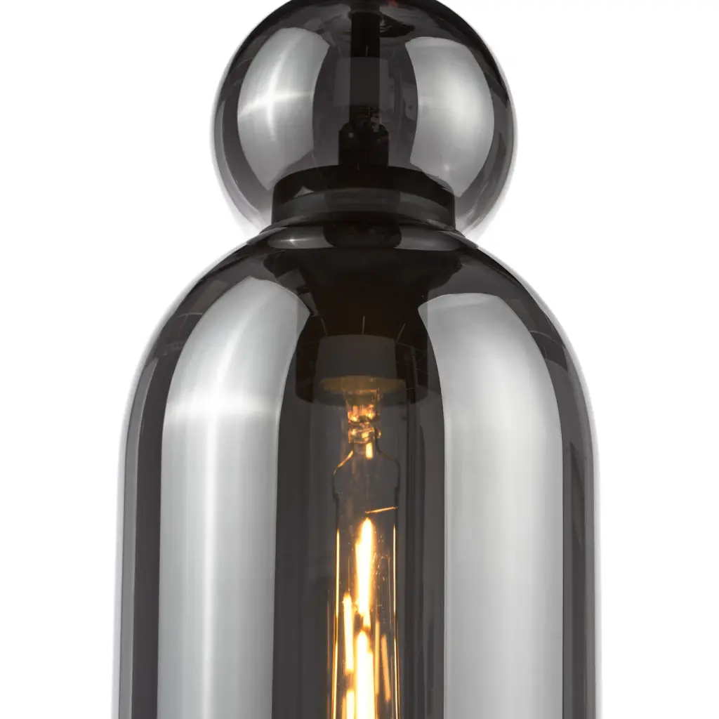 Tao Matt Black & Smoked Glass Pendant