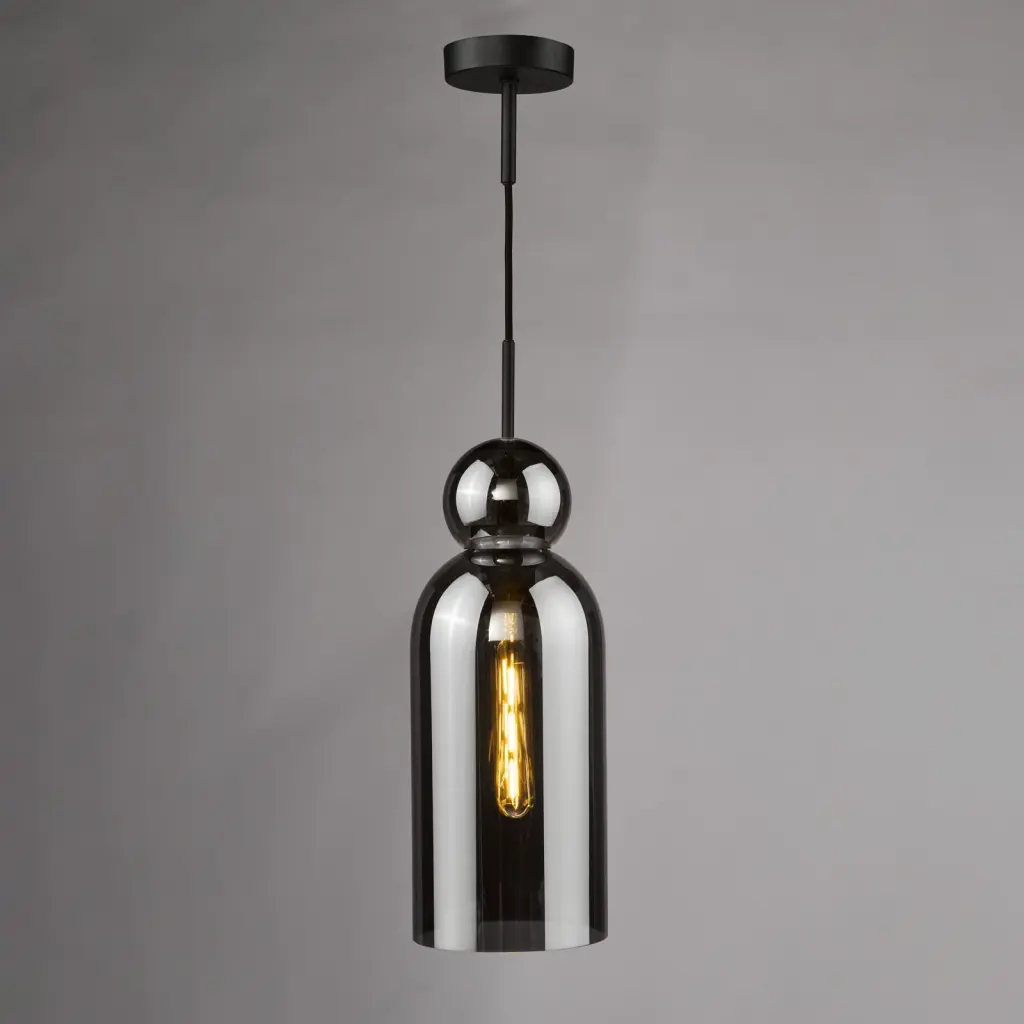 Tao Matt Black & Smoked Glass Pendant