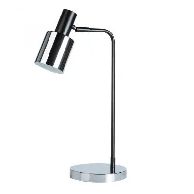 1 Light Table Lamp, Black, Chrome