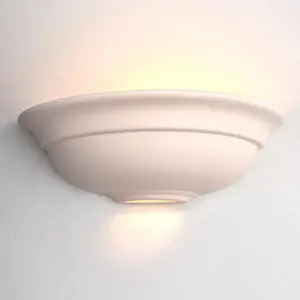Hillside 1 Light White Unglazed Ceramic Wall Light