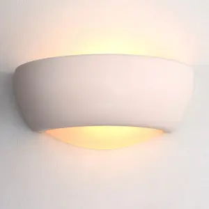 Eton 1 Light White Unglazed Ceramic Wall Light