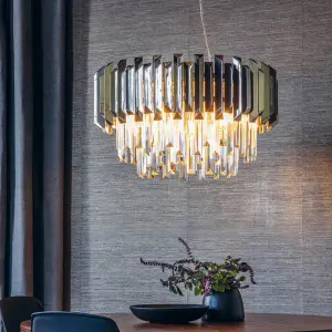 Valetta 6 Light Pendant in Polished Nickel Finish