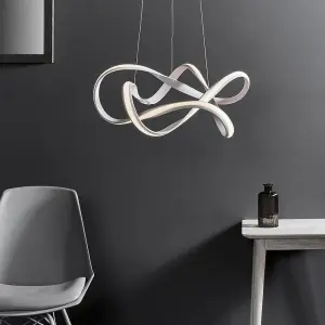 Synergy 44W LED Pendant in Sand White Finish Dia630mm
