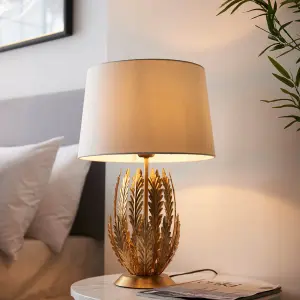 Delphine Gold Leaf Table Lamp C/W Shade