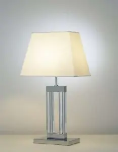 Quartz glass table lamp complete with shade