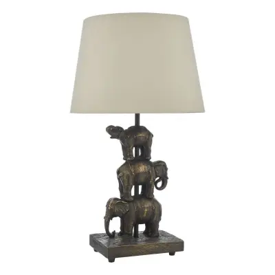 Alina Bronze Elephant Table Lamp C/W Taupe Shade