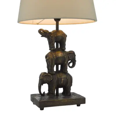 Alina Bronze Elephant Table Lamp C/W Taupe Shade