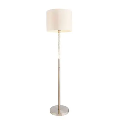 Andromeda Floor Lamp in Satin Chrome with Bubble Effect