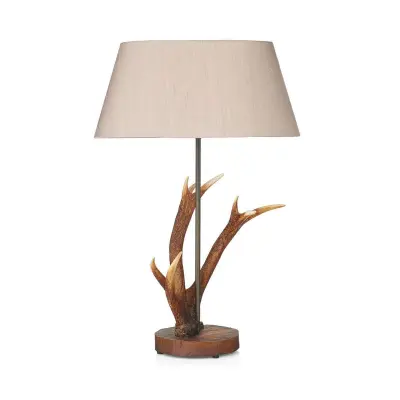 Antler Highland Rustic Small Table Lamp Complete With Shade
