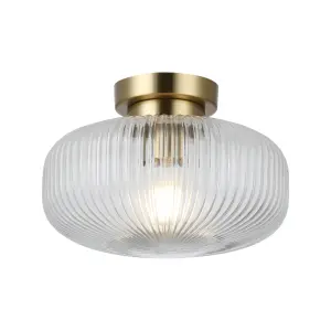 Arlo Antique Brass Semi Flush Fitting IP44