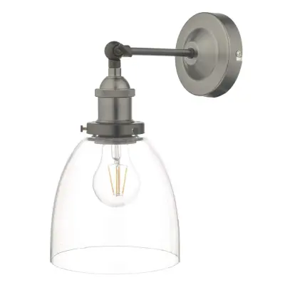 Arvin Wall Light in Antique Chrome & Glass