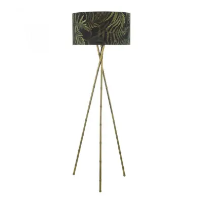 Bamboo Floor Lamp Antique Brass Base Only