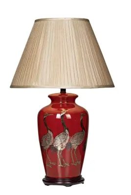 Bertha Red Ceramic Table Lamp Only