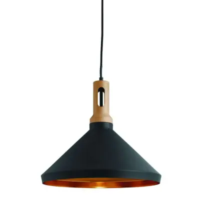 Black Cone Pendant Light with Gold Inner | Online Lighting Shop