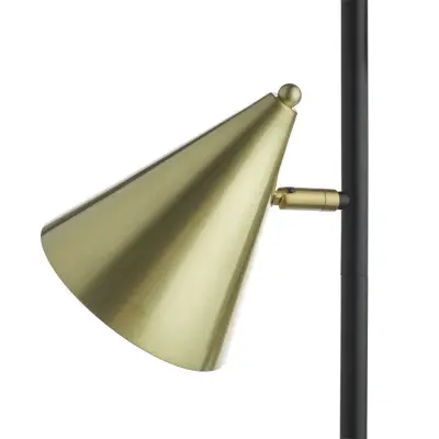 Branco Floor Lamp in Matt Black & Satin Gold