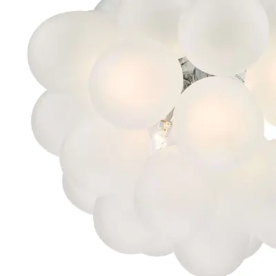 Bubbles 6 Light Pendant in Polished Chrome & Frosted Glass