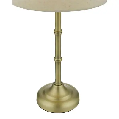 Cane Antique Brass Table Lamp C/W Shade