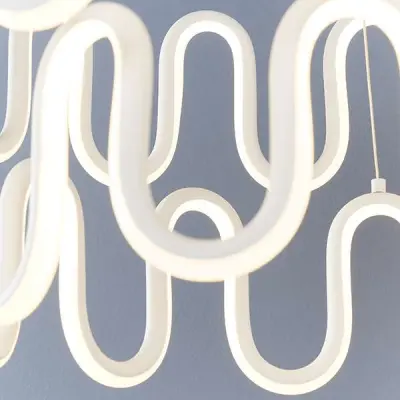 Cern 2 Light LED Pendant in textured White Finish