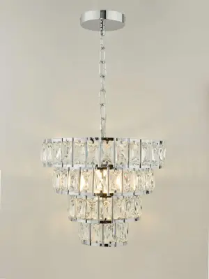 Cerys 1 Light 4 Tier Pendant Crystal in Polished Chrome