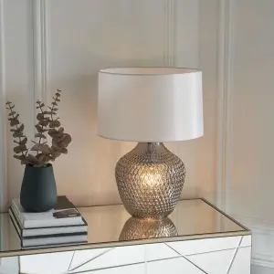 Chelworth 2lt table Lamp in Grey Tinted Glass