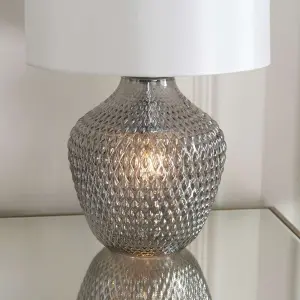 Chelworth 2lt table Lamp in Grey Tinted Glass