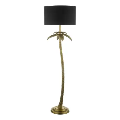 Dar Lighting COC4935 Coco Floor Lamp Antique Gold With Shade