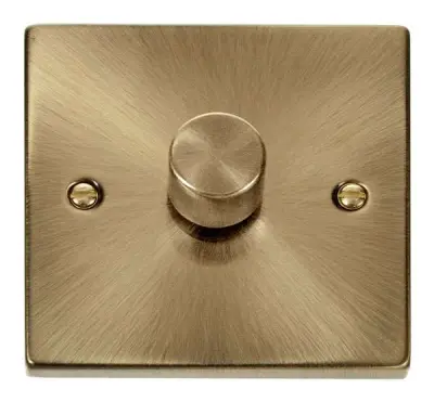 Deco 1Gang 2way Antique Brass Dimmer Switch