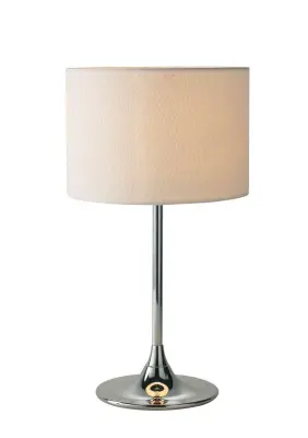 Delta Polished Chrome Table Lamp With Shade