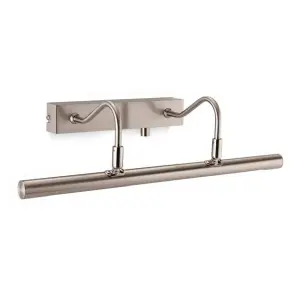 Dimmable LED Picture Light in Brushed Steel