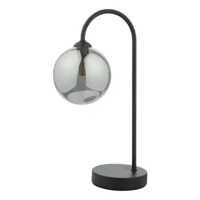 Eisaa Tocuh Table Lamp in Black C/W Smoked Shade