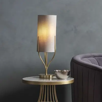 Fraser Table Lamp in Satin Brass C/W Shade