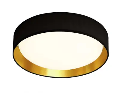 Gianna 1 Light 370mm Flush Ceiling Light Black Gold Shade
