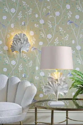 Gingko Table Lamp Cream Gold Base Only