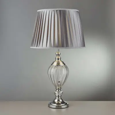 Greyson Table Lamp Clear Glass Urn With Pewter Shade