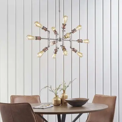 Hal 12 Light Pendant in Aged Pewter & Copper