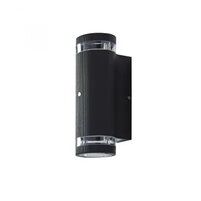 Helix Black Up & Down Wall Light with a Photocell Sensor IP44