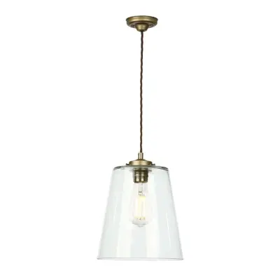 Ibsley single pendant in aged brass