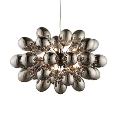 Infinity 8 Light Pendant with Electro Plated Glass Shades