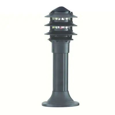 Ip44 Black Bollard Light With Glass Diffuser