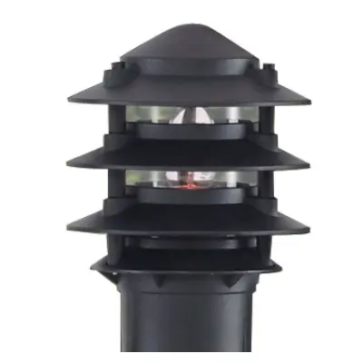 IP44 Black Bollard Light With Glass Diffuser