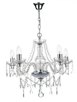 Katie 5-light polished chrome crystal chandelier