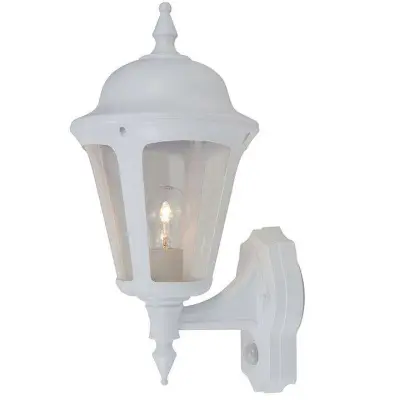 Latina Polycarbonate PIR Outdoor Wall Lantern in White