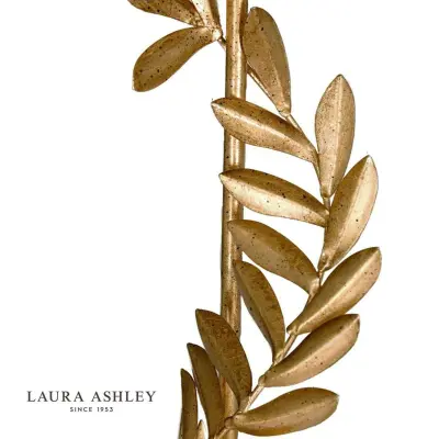 Laura Ashley Archer Table Lamp Leaf Design Gold + Navy Blue Shade