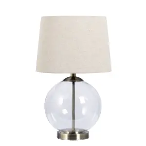 Lewis Antique Brass Table Lamp C/W Shade