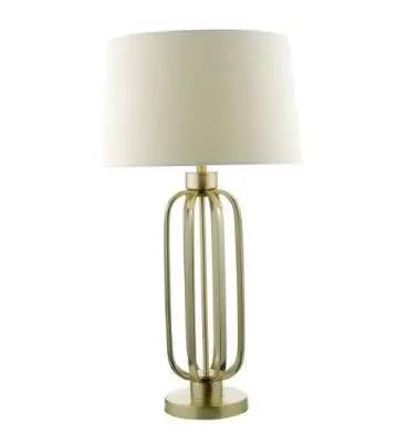 Lucie Table Lamp Satin Brass Complete With Shade