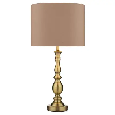 Madrid Ball Table Lamp Antique Brass complete with Shade