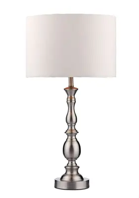 Madrid Satin Chrome Table Lamp with Shade