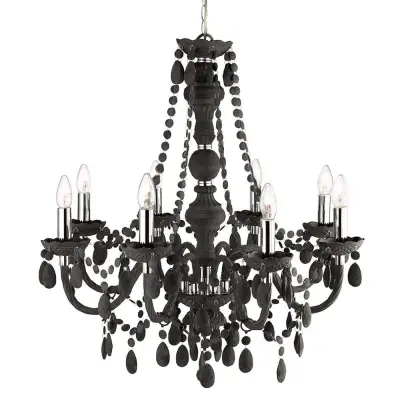 Marie Therese Frosted 8 Light Chandelier With Crystal Drops