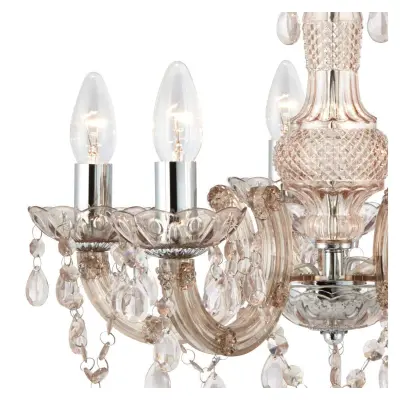 Marie Therese Mink 5 Light Chandelier With Acrylic Glass Drops