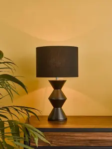 Max Black Table Lamp C/W Shade